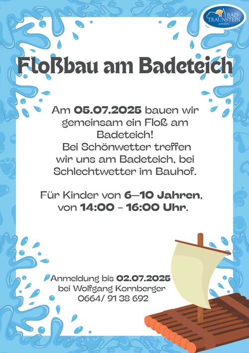 Ferienspiel - Floßbau am Badeteich