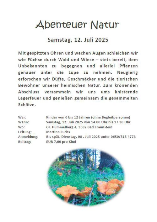 Ferienspiel - Abenteuer Natur